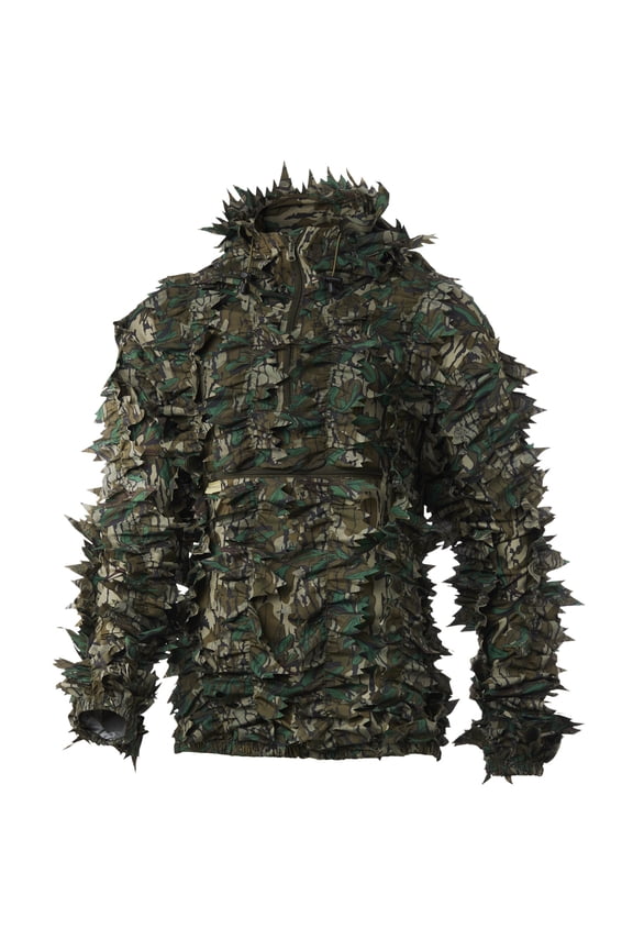 Men's 1/4 Zip 3D Leafy Camo Pullover Mossy Oak Greenleaf Medium-Large