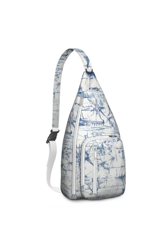 Nomad Travel Sling Backpack&nbsp;- Lightweight Durable Crossbody Bag with Journey-Themed Pattern, Multi-Functional Storage