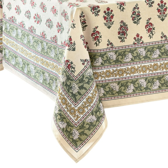 Nomad Winter Holiday Block Print Rectangle Tablecloth