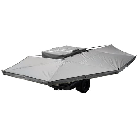 Nomadic Awning 270 - Dark Gray Cover With Black Transit Cover Passenger Side & Brackets