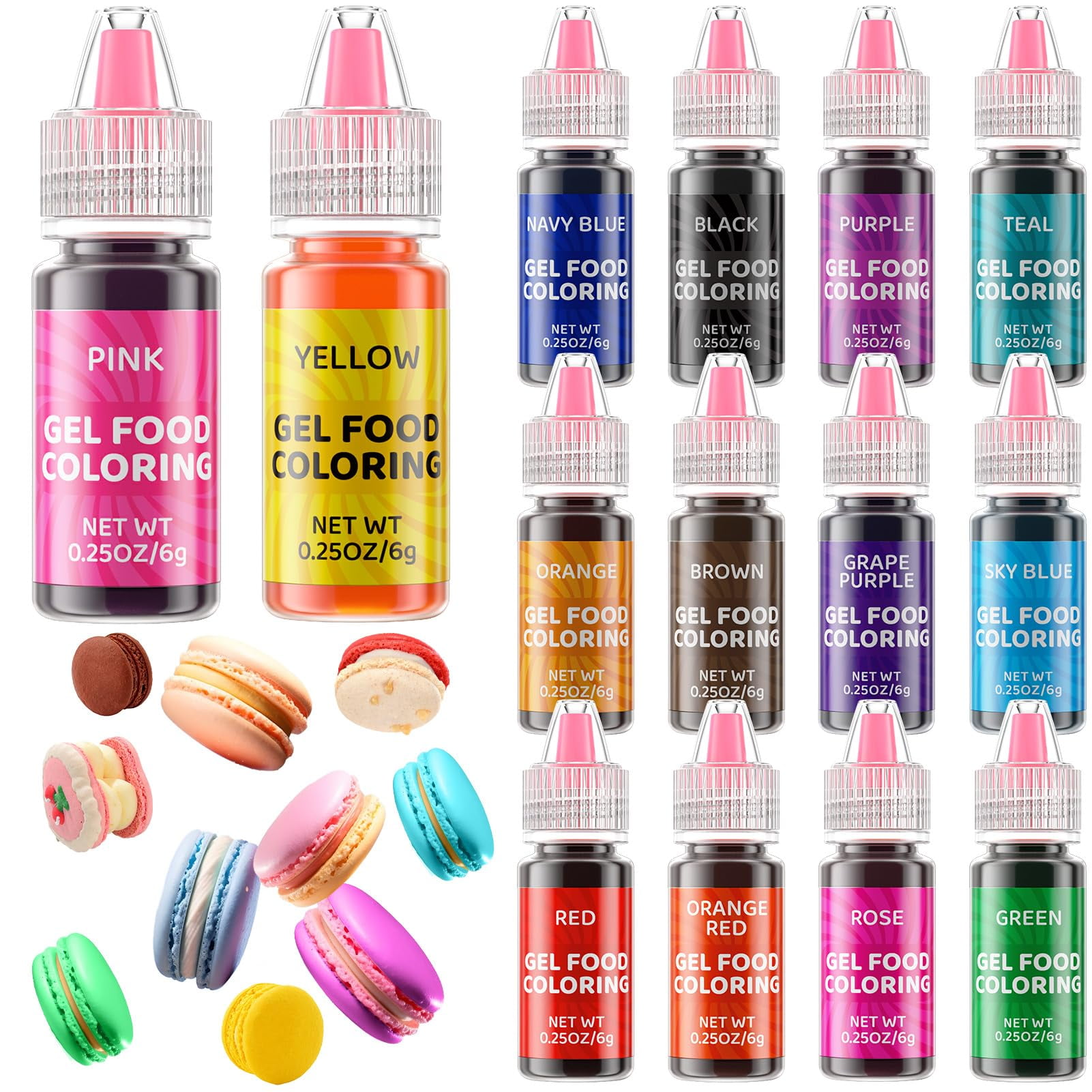Nomeca Gel Food Coloring for Cake 14 Colors Concentrated Baking Colors for Easter Eggs Vibrant