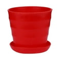 thumbnail image 1 of Nomeni 9x9x8" Geometric Red Polyester Garden Supplies Mini Flower Pot with Drainage Holes, 1 of 2