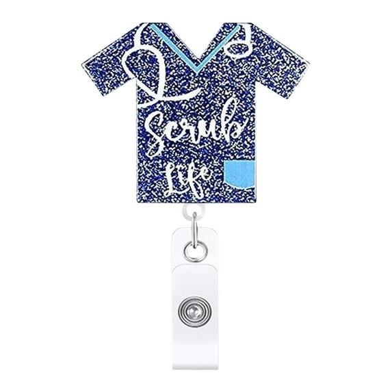 Nomeni Business Card Organizer Clearance, Id Badge Holder Retractable Badge Reel with Clip Decorative Badge Clip for Id Card Holders Office Worker Doctor Teachers Students Office Supplies Blue