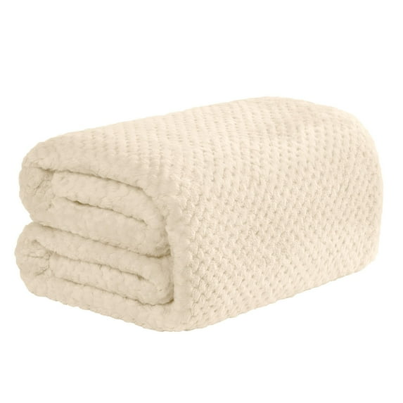 Nomeni Clearance Polyester Blanket Solid Color Pineapple Plaid Flannel Blanket Coral Velvet Sofa Cover Blanket Air Conditioning Blanket Nap Blanket, Room Decor Clearance Sale Beige