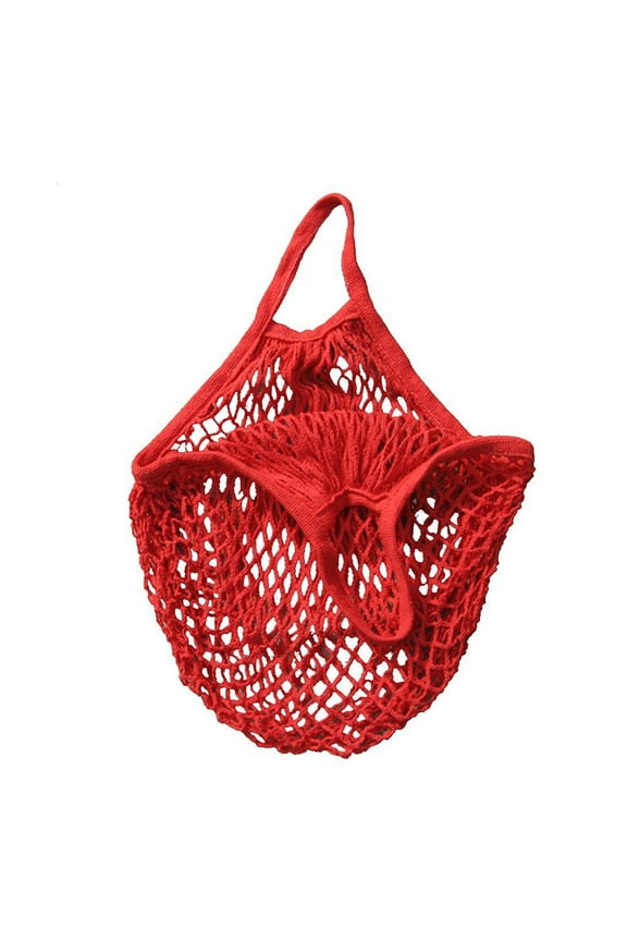 Crossbody Shoulder , Mesh Net Turtle Bag String Shopping Bag Reusable Fruit Storage Handbag Totes New Apartment Essentials Red