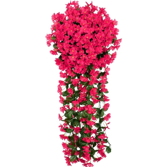Nomeni Fake Flowers Clearance, Artificial Orchid Flower Hanging Hanging Wall Bunch Hanging Violet Garland Wisteria Flowers Basket Artificial Artificial Flowers Wooden Flowers Home Decor Hot Pink
