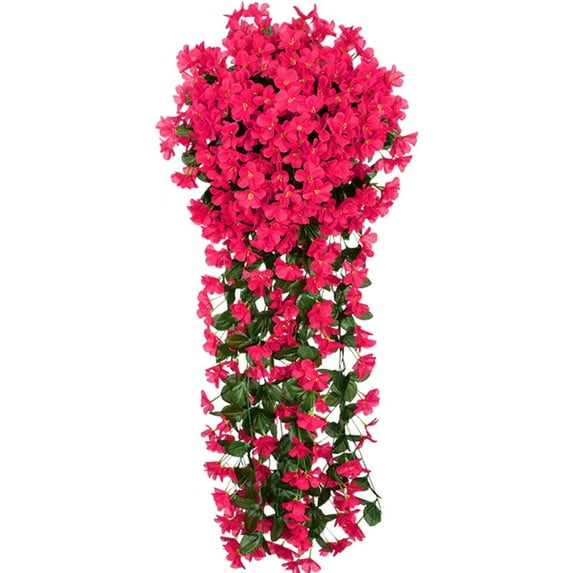 Nomeni Fake Flowers Clearance, Artificial Orchid Flower Hanging Hanging Wall Bunch Hanging Violet Garland Wisteria Flowers Basket Artificial Artificial Flowers Wooden Flowers Home Decor Hot Pink