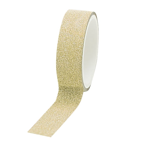 1 Roll of Craft Gold Powder Glitter Tape Clearance! 1 Roll Glitter Washi Tape Diy Decorative Colored Tape Sticky Craft Tape Self Adhesive Glitter Tape for Scrapbooking and Paper Crafts, Handmade Tape