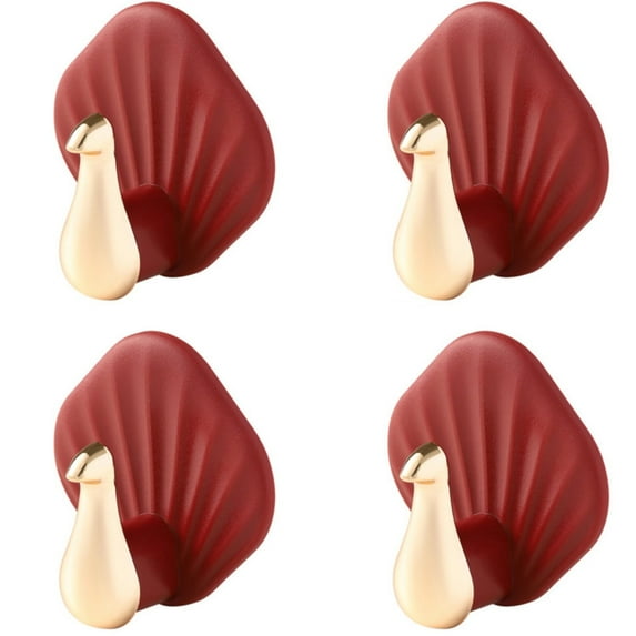 Nomeni Hooks Clearance, Decorative Wall Door Self Adhesive Hanger Hooks Heavy Duty Clothes Hat Keys Purse Kitchen Towels Hook Waterproof Shower Room Sticky Hooks 4Pcs Home Essentials
