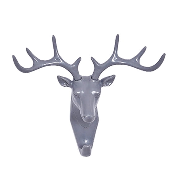 Nomeni Hooks Clearance, Deer Head Self Adhesive Wall Door Hook Hanger Bag Keys Sticky Holder Apartment Essentials Grey