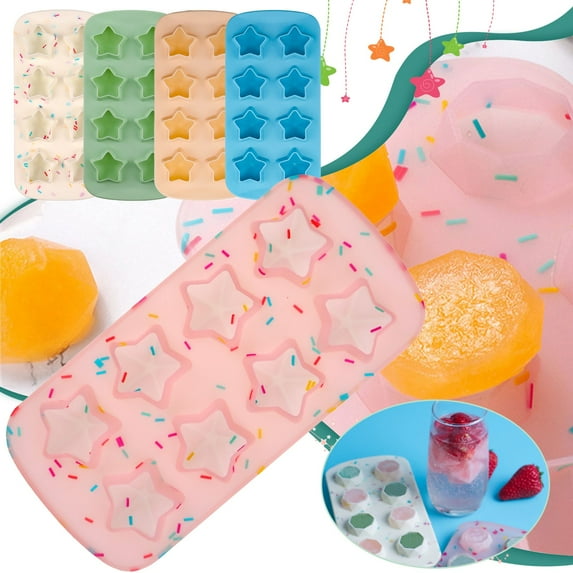 Nomeni Ice Molds Clearance, Easy Release Silicone & Flexible 8 Ice Cube Trays with for Cocktail Freezer Stackable Ice Trays with Covers Kitchen Essentials