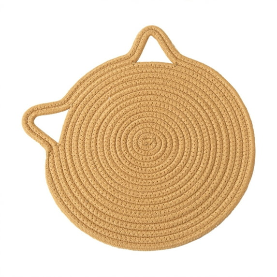 Nomeni Kitchen Gadgets Cat Ears Household Japanese Style Hanging Cotton Thread Woven Dining Table Creative Insulation Pad
