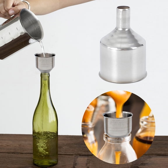 Nomeni Kitchen Gadgets Clearance, Stainless Steel Funnel for Micro Oil Bottle Diy Lipstick Cooking Liquid Homemade Makeup Filler Small Funnel Silver