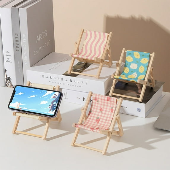 Nomeni Phone Stand Clearance, Beach Chair Mobile Phone Bracket Mini Doll Accessories Photo Props Mini Toy Model Home Doll House Office Supplies E
