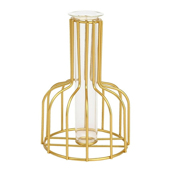 Nomeni Plant Pots Clearance, Iron Hydroponic Vase Decoration Living Room Dining Table Table Table Top Decoration Dried Flowers with Green Pineapple Hydroponic Room Decor Gold