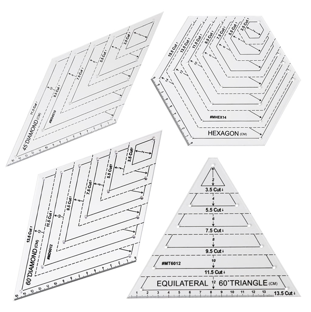 Shape Template Ruler Nomeni Quilting Rulers, Acrylic Patchwork Cutting Templates, 45ΓΒ° and ...