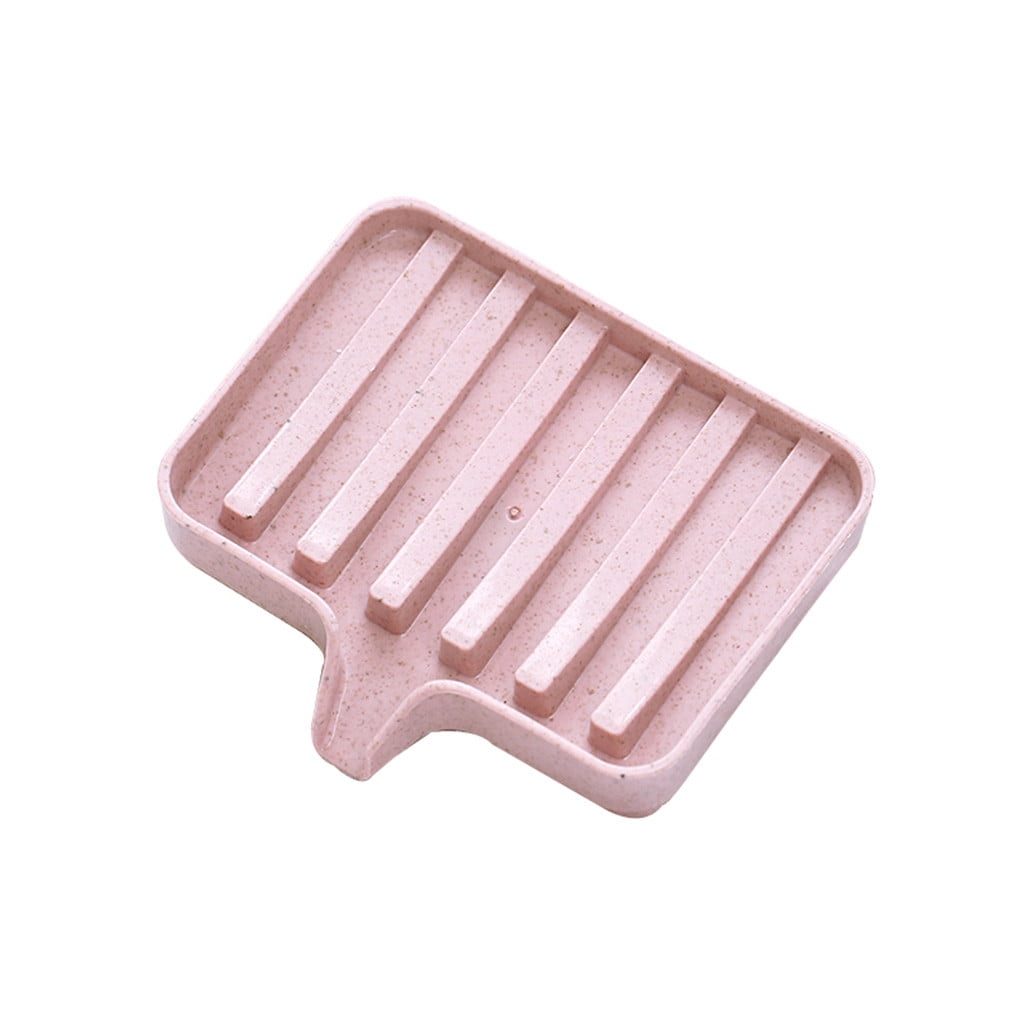 Nomeni Soap Dish Clearance, Flexible Bathroom Soap Dish Storage Holder Rack Soapbox Plate Tray Drain Bathroom Accessories Pink