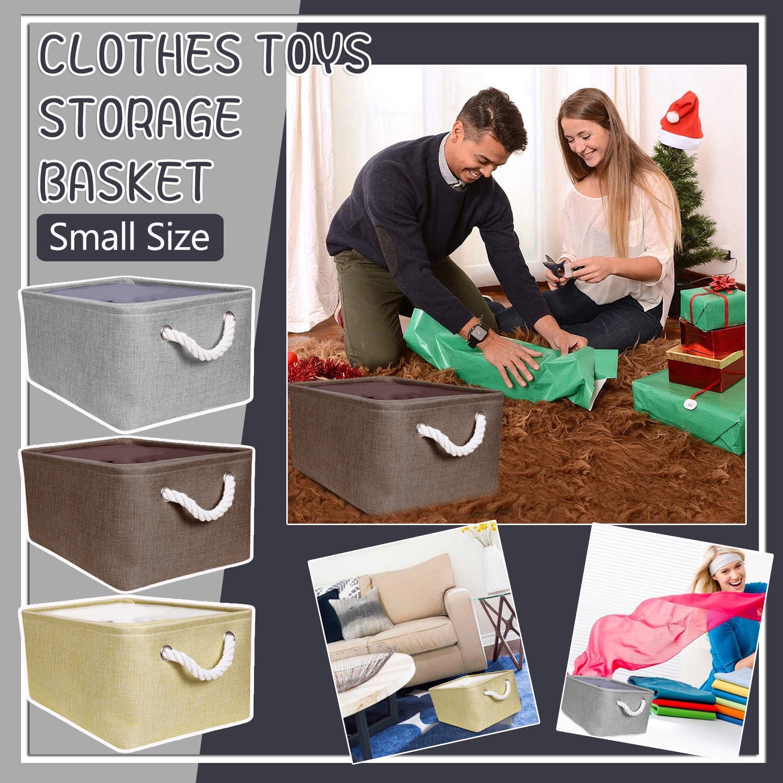 Nomeni Storage Bins Clearance, Storage Bins Cotton Rope Handles Fabric