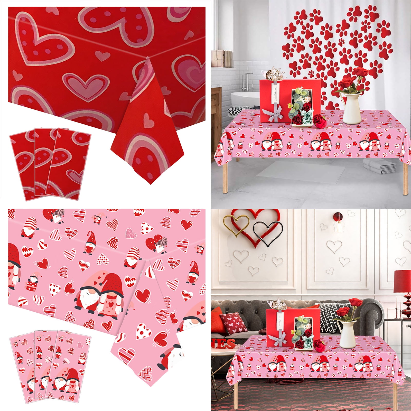 Nomeni Table Cloth Clearance, Valentines Day Tablecloth Heart Pattern