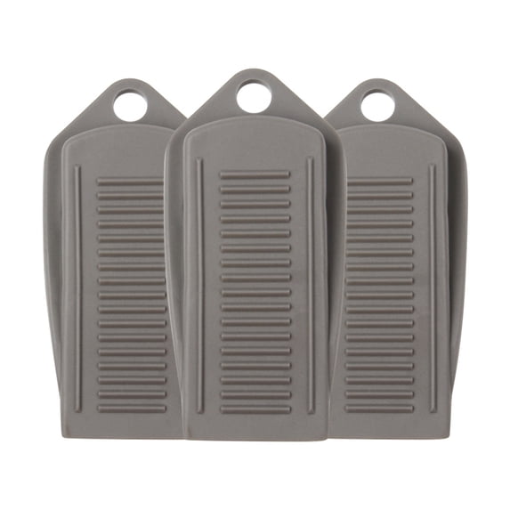 Nomeni Door Stoppers Clearance, Door Stop Rubber Flexible Door Stop Wedge 3-Piece Child Safety Lock Anti-Scratch Household Essentials Grey