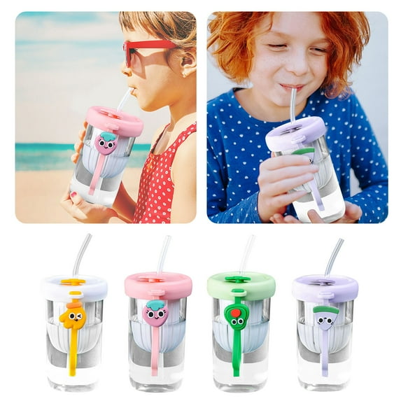 Nomeni Water Bottle Clearance, Summer Water Bottle 500Ml Cute Kids Adult Water Bottle Unique Shape Water Cup Cute Shape Plastic Cup Portable with Plastic Kettle with Straw School Supplies