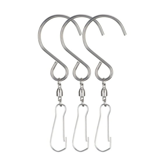 Nomeni Wind Spinner Clearance, Metal Wind Turn Hook Wind Chime Hook Stainless Steel Free Rotation Bearing Small Hook Home Decor
