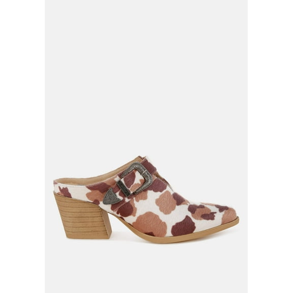 Nometa Faux Suede Buckle Detail Mules