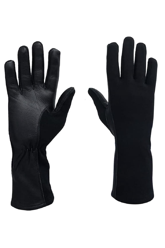 Nomex Flight Gloves, Flame and Heat Resistant Leather Work Gloves for Men and Women, Soft and Durable Sheep Skin Leather Driving, Flying, Gardening Hunting Gloves