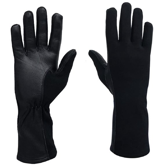 Nomex Flight Gloves, Flame and Heat Resistant Leather Work Gloves for Men and Women, Soft and Durable Sheep Skin Leather Driving, Flying, Gardening Hunting Gloves