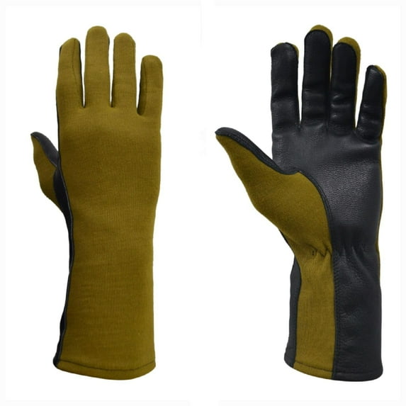 Nomex Flight Gloves, Flame and Heat Resistant Leather Work Gloves for Men and Women, Soft and Durable Sheep Skin Leather Driving, Flying, Gardening Hunting Gloves