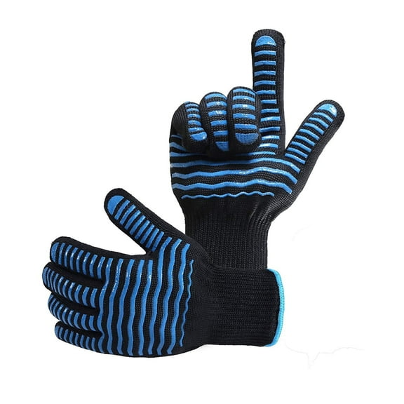 Nomex &Silicone Heat Resistant Oven Gloves,Short Sleeve Oven Gloves With Fingers For Grilling,Cooking, Baking,1 Pair (Short Glove)