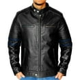 thumbnail image 1 of NomiLeather lambskin leather jacket men – black leather jacket and leather jackets for men (Blue - X-Small), 1 of 8