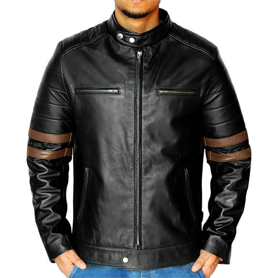 NomiLeather lambskin leather jacket men – black leather jacket and leather jackets for men (Brown - XX-Large)