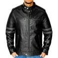 thumbnail image 1 of NomiLeather lambskin leather jacket men – black leather jacket and leather jackets for men (Grey - Large), 1 of 8