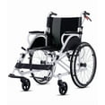 thumbnail image 1 of NOMIGO Transport Wheelchair Study Wheelchair for Adults 21-Inch Large Rear Wheel Support 230Lbs White, 1 of 10