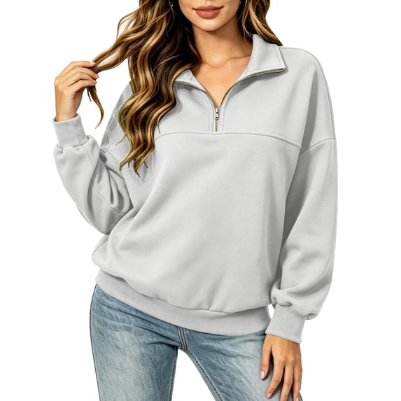 NominalSnug 1/4 Zip up Sweatshirts for Women Fall Winter Lightfleece Lined Long Sleeve Shirts Stand Collar Pullover Tops