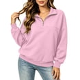 thumbnail image 1 of NominalSnug 1/4 Zip up Sweatshirts for Women Fall Winter Lightfleece Lined Long Sleeve Shirts Stand Collar Pullover Tops, 1 of 8