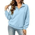 thumbnail image 1 of NominalSnug 1/4 Zip up Sweatshirts for Women Fall Winter Lightfleece Lined Long Sleeve Shirts Stand Collar Pullover Tops, 1 of 8