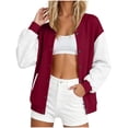 thumbnail image 1 of NominalSnug Bomber Jacket for Women Casual Button down Long Sleeve Jackets Colorblock Lightweight Outwear Coat 2026 Fashion Outfits, 1 of 8