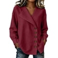 thumbnail image 1 of NominalSnug Button down Shirts for Women Long Sleeve Shirts Collared Dressy Casual Blouses Loose Fit Fall Tops, 1 of 8