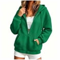 thumbnail image 1 of NominalSnug Half Zip Hoodies for Women Casual Long Sleeve Hooded Sweatshirts Fashion Fall Winter Comfy Top, 1 of 8