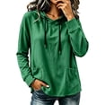 thumbnail image 1 of NominalSnug Hoodies for Women Fahion Hooded Sweatshirts Long Sleeve Hooded Pullover Top with Drawstring Pockets, 1 of 8