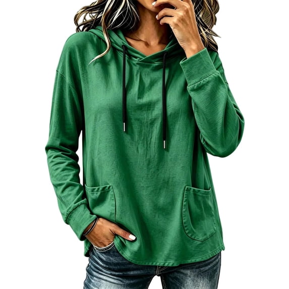 NominalSnug Hoodies for Women Fahion Hooded Sweatshirts Long Sleeve Hooded Pullover Top with Drawstring Pockets