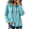 thumbnail image 1 of NominalSnug Hoodies for Women Fahion Hooded Sweatshirts Long Sleeve Hooded Pullover Top with Drawstring Pockets, 1 of 8
