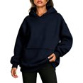 thumbnail image 1 of NominalSnug Hoodies for Women Fall Long Sleeve Tops Drawstring Hooded Sweatshirts with Pockets, 1 of 8
