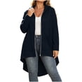 thumbnail image 1 of NominalSnug Hoodies for Women Zip up Long Sleeve Hooded Sweatshirts Irregular Hem Casual Fall Jackets with Pockets, 1 of 8