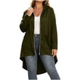 thumbnail image 1 of NominalSnug Hoodies for Women Zip up Long Sleeve Hooded Sweatshirts Irregular Hem Casual Fall Jackets with Pockets, 1 of 8