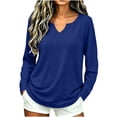 thumbnail image 1 of NominalSnug Long Sleeve Shirts for Women Fall Tops Casual V Neck Blouses Tunic Top to Wear with Leggings, 1 of 7