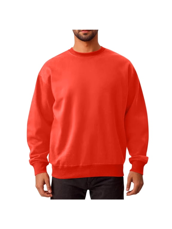 Men's Crewneck Sweatshirts Long Sleeve Plain Pullover Tops Casual Fall Basic Tops