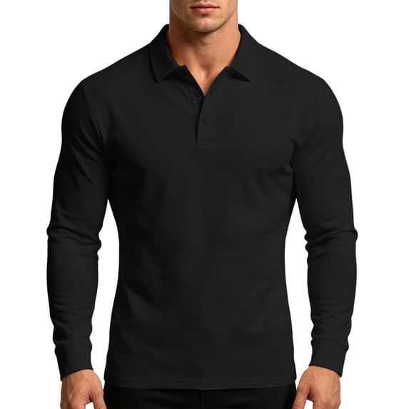 NominalSnug Men's Long Sleeve Shirt Breathable Moisture Wicking Golf Shirts for Casual